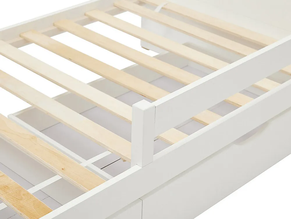 Lit tipi 90 x 190 cm avec tiroirs - Pin et MDF - Coloris : Blanc et naturel - LUANCO>Vente-unique Sale