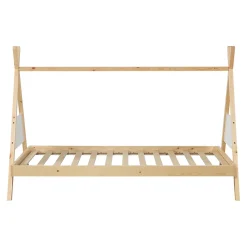 Lit tipi pour enfant Siikajoki bois de pin 90 x 200 cm naturel blanc en.casa><noscript><img width=