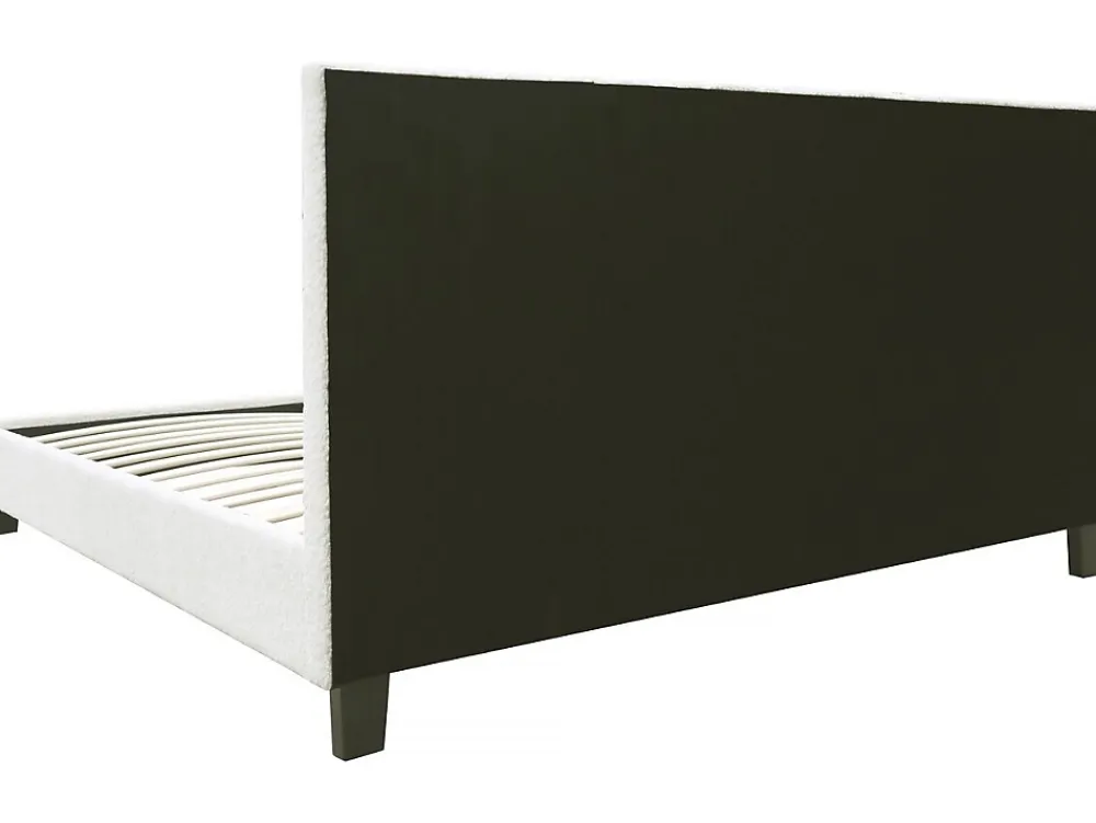 Habitat Et Jardin Lit tissu bouclette avec LED "Maria" 140x190cm Crème* Lit Coffre