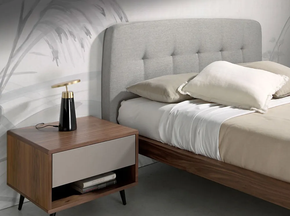 Lit tufté en tissu gris moderne pour chambre à coucher élégante>Angel Cerda Best