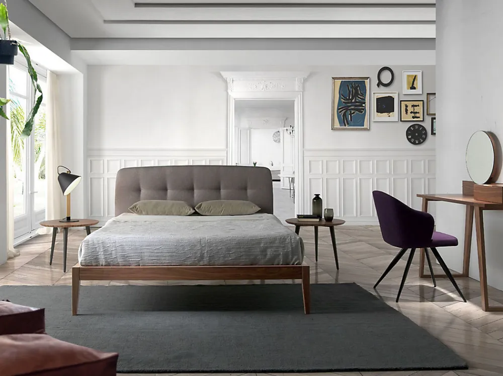 Lit tufté en tissu gris moderne pour chambre à coucher élégante>Angel Cerda Best