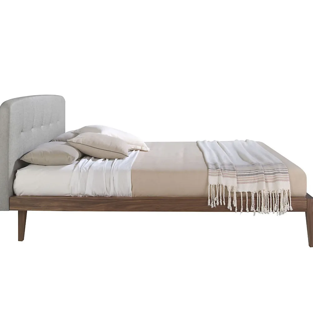 Lit tufté en tissu gris moderne pour chambre à coucher élégante>Angel Cerda Best