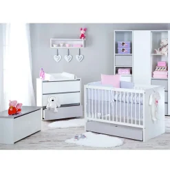 Monmobilierdesign Lit évolutif Bébé Convertible En Lit Enfant Blanc 140x70* Lit Coffre