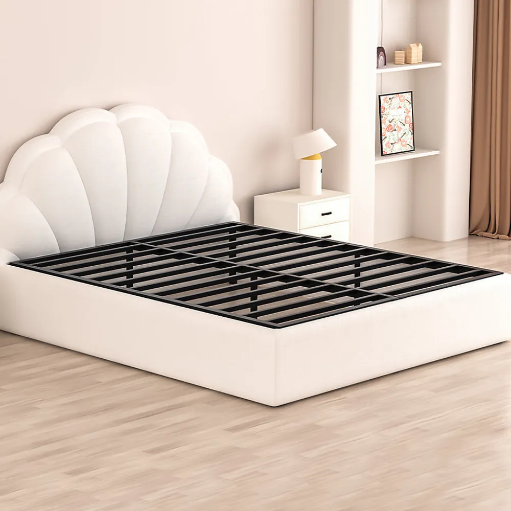 Lit 160x200 avec Sommier, 36 cm Sommier Plateforme Métallique, Cadre de Lit 160 x 200cm pour Rangement sous Le lit>Teeno Hot