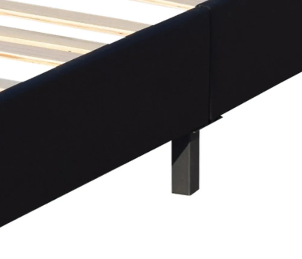Lit 140x200 cm - avec sommier - tete de lit capitonnee noir - pieds 10 cm - 13 lattes - confort optimal - design moderne>King Of Dreams