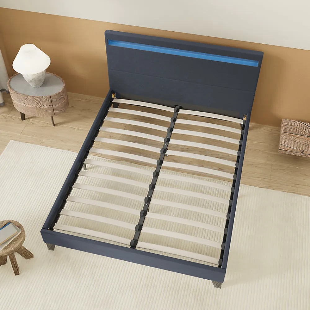 Lit 120x190 cm avec Éclairage LED Simili Noir>November Discount