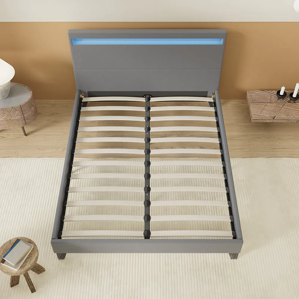 Lit 160x200 cm avec Éclairage LED Simili Gris>November Online