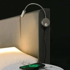 Simple Life Lit 140x200 cm avec coffre lumiere de lecture ports USB cadre PU avec sommier sans matelas* Lit Coffre