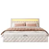 Redom Lit 180x200 cm avec rangement sous sommier et tête de lit rembourrée en PU, design moderne et élégant* Lit Avec Rangement