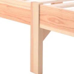 ProximaX Lit 90x200 cm bois massif, cadre avec sommier à lattes et tête de lit, adapté enfants, ados et adultes, couleur naturel* Lit Simple