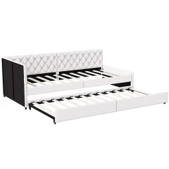 Simple Life Lit 90x200 cm, canapé convertible extensible avec sommier à lattes, velours, lit enfant et lit d'appoint - Beige* Lit Coffre