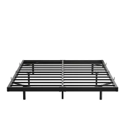 Redom Lit 120x200 cm effet flottant avec éclairage LED et station de charge intégrée, finition noir* Lit Simple