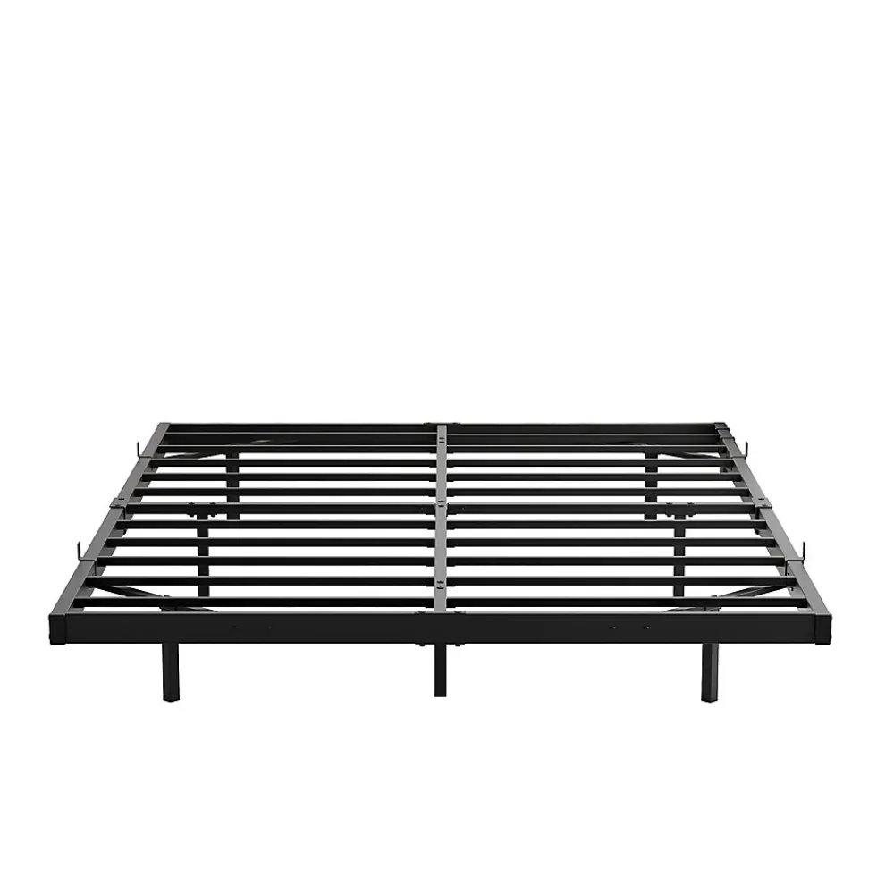 Redom Lit 120x200 cm effet flottant avec éclairage LED et station de charge intégrée, finition noir* Lit Simple