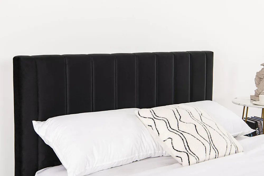 Lit 160x200 cm en velours noir - CAMBRIDGE>Concept Usine Hot