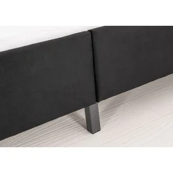 Lit 160x200 cm en velours noir - CAMBRIDGE><noscript><img width=