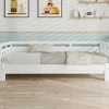Lit 90x190 cm extensible en 182x190 cm, cadre pin massif en forme de cœur, blanc élégant>Redom Hot