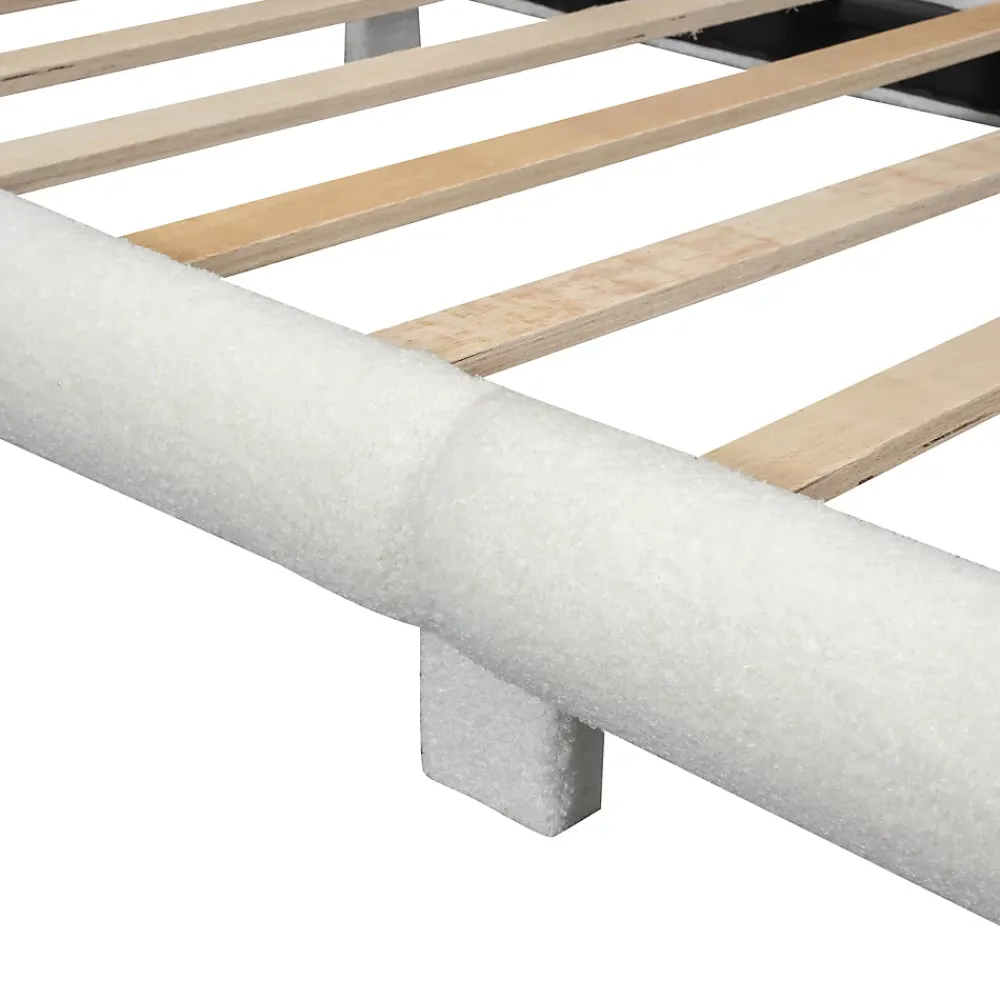 Redom Lit 90x200 cm pour enfant avec tête de lit rembourrée en plush blanc, cadre MDF, design floral et moderne*Enfant Lit Enfant