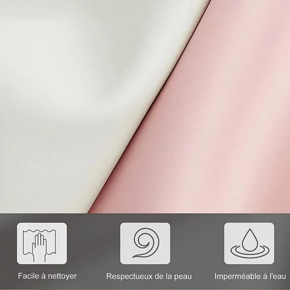 Lit 90x200 cm pour fille avec LED, tête de lit nuage ajustable, sommier à lattes, PU rose>Generique Online