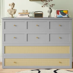 Redom Lit 140x200 cm transformable en armoire, avec tiroirs de rangement et prise USB intégrée, finition grise MDF*Enfant Lit Enfant