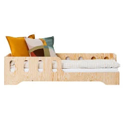 Lit 90x190 entree droite sommier inclus Estelle Bois>Petits-Meubles