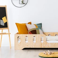 Lit 90x190 entree droite sommier inclus Estelle Bois><noscript><img width=