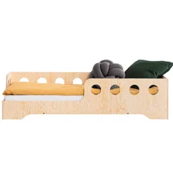 Petits-Meubles Lit 90x190 entree gauche sommier inclus Sacha Bois*Enfant Lit Enfant