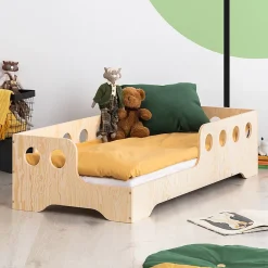 Petits-Meubles Lit 90x190 entree gauche sommier inclus Sacha Bois*Enfant Lit Enfant