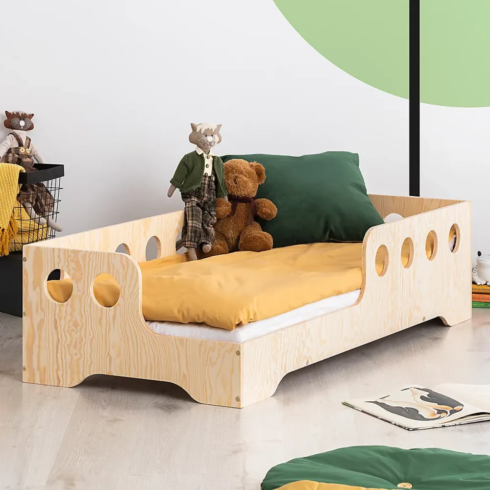 Petits-Meubles Lit 90x190 entree gauche sommier inclus Sacha Bois*Enfant Lit Enfant