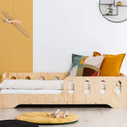Lit 90x200 entree gauche sommier inclus Estelle Bois>Petits-Meubles Outlet