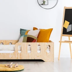 Lit 90x200 entree gauche sommier inclus Estelle Bois><noscript><img width=