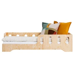 Lit 90x190 entree gauche sommier inclus Estelle Bois>Petits-Meubles