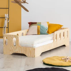 Lit 90x190 entree gauche sommier inclus Estelle Bois><noscript><img width=