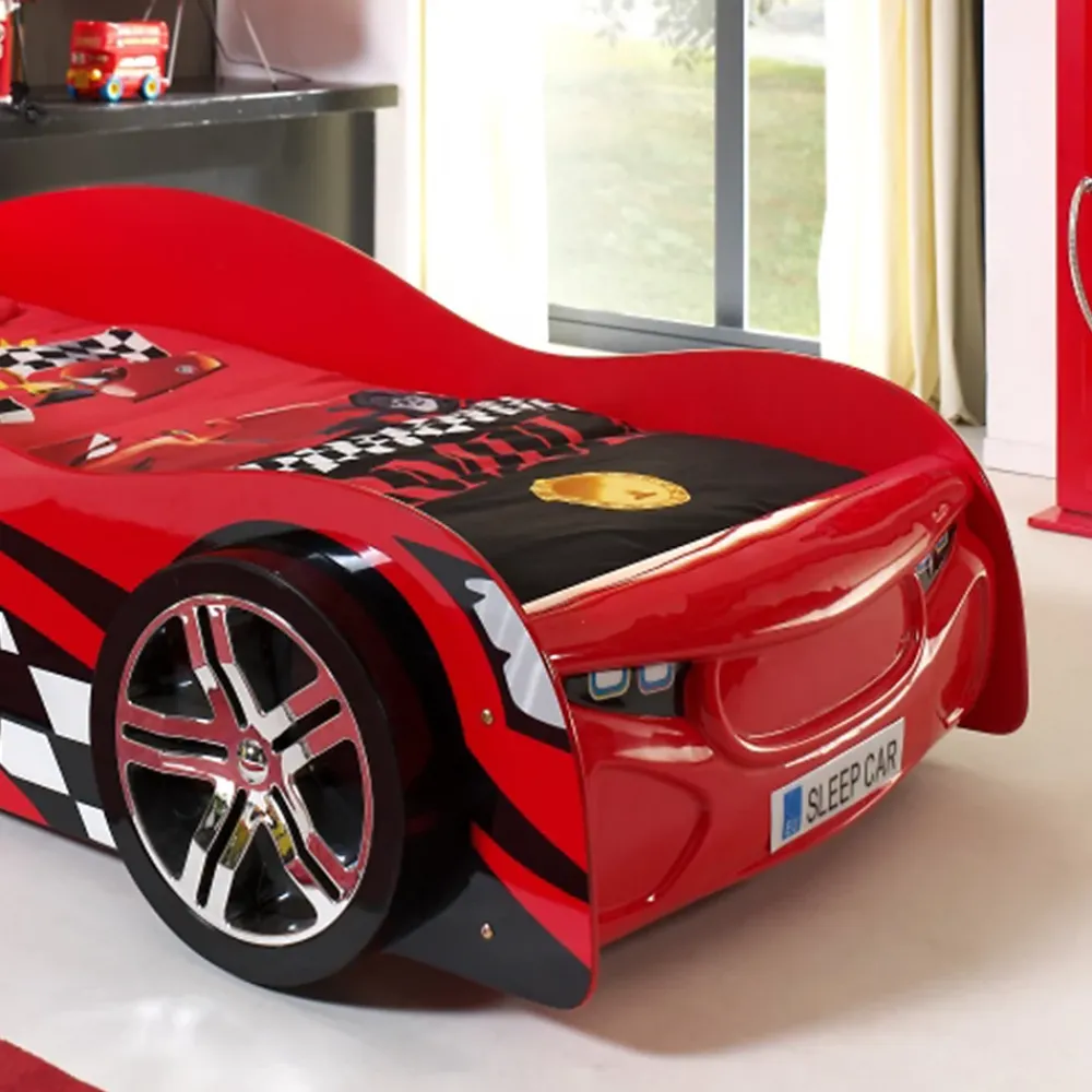Petits-Meubles Lit 90x200 Night Speeder Sommier inclus Vipack Car beds - Rouge*Enfant Lit Enfant