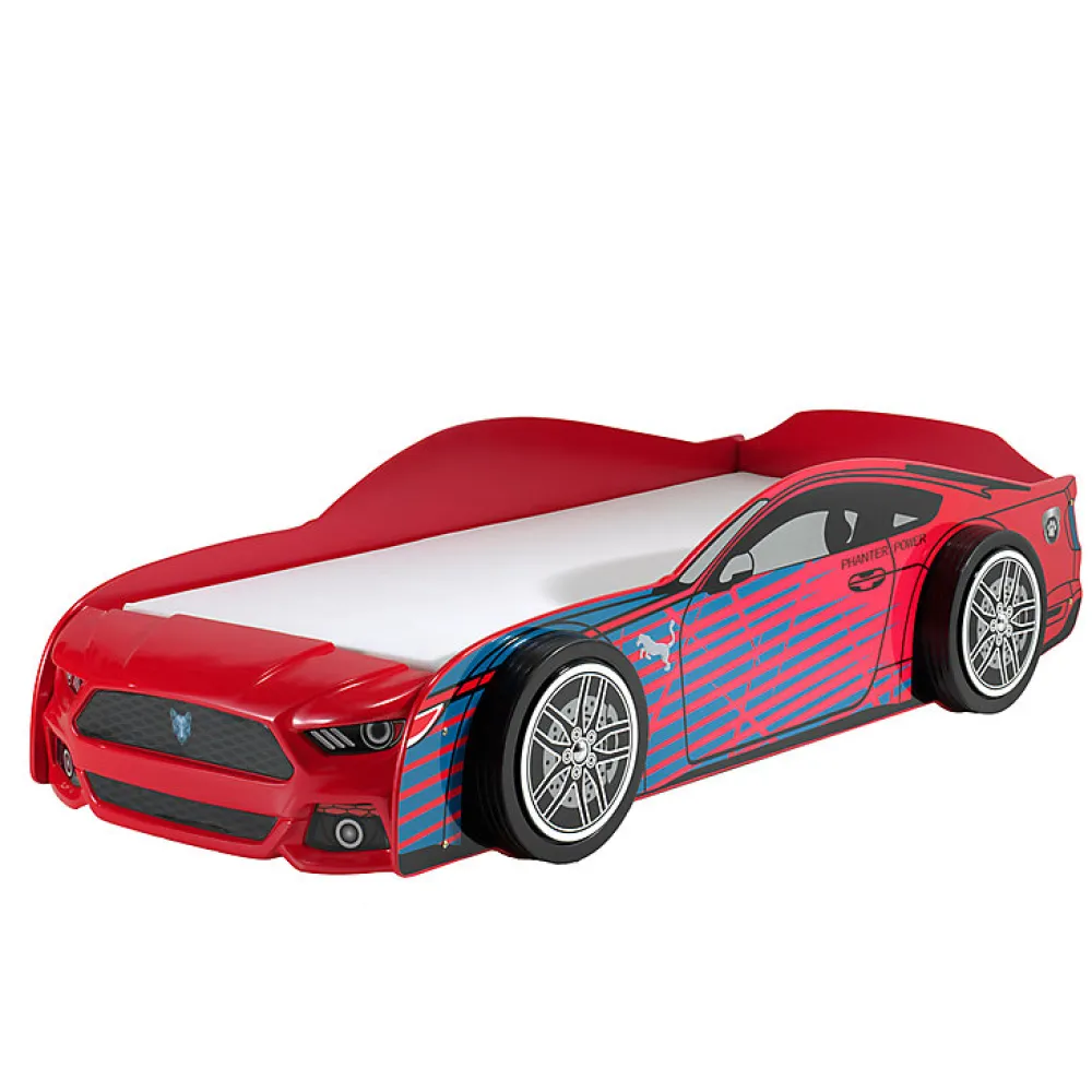 Lit 90x200 Panther Power Sommier inclus Vipack Car beds - Rouge>Petits-Meubles Outlet