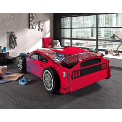 Lit 90x200 Panther Power Sommier inclus Vipack Car beds - Rouge><noscript><img width=