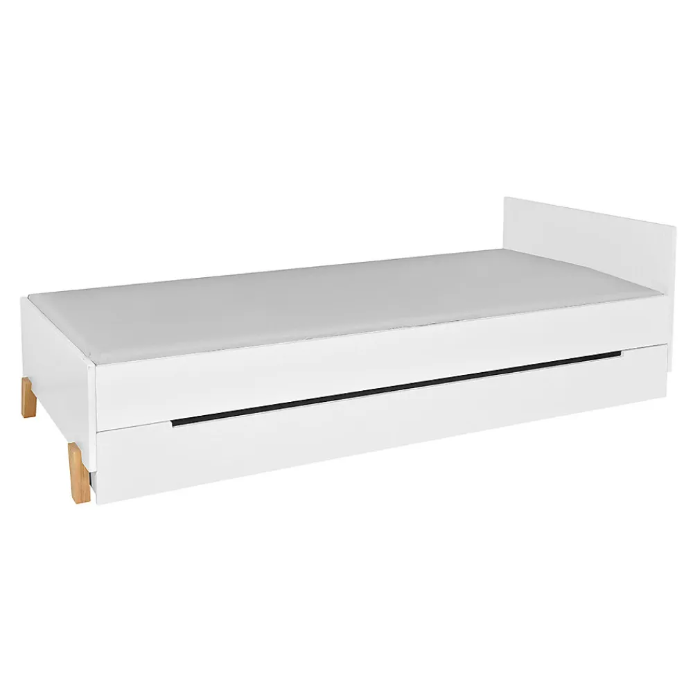 Lit 90x200 sommier et tiroir inclus Novelies Zara Blanc>Petits-Meubles Discount
