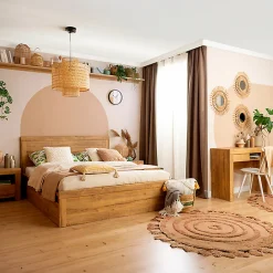 Lit 180x200 sommier et tiroirs inclus Hella Bois><noscript><img width=
