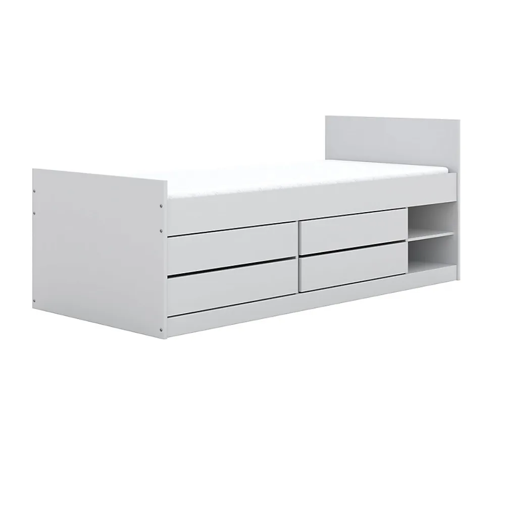 Lit 90x200 sommier et tiroirs inclus Kocot Kids Leon Blanc>Petits-Meubles Online
