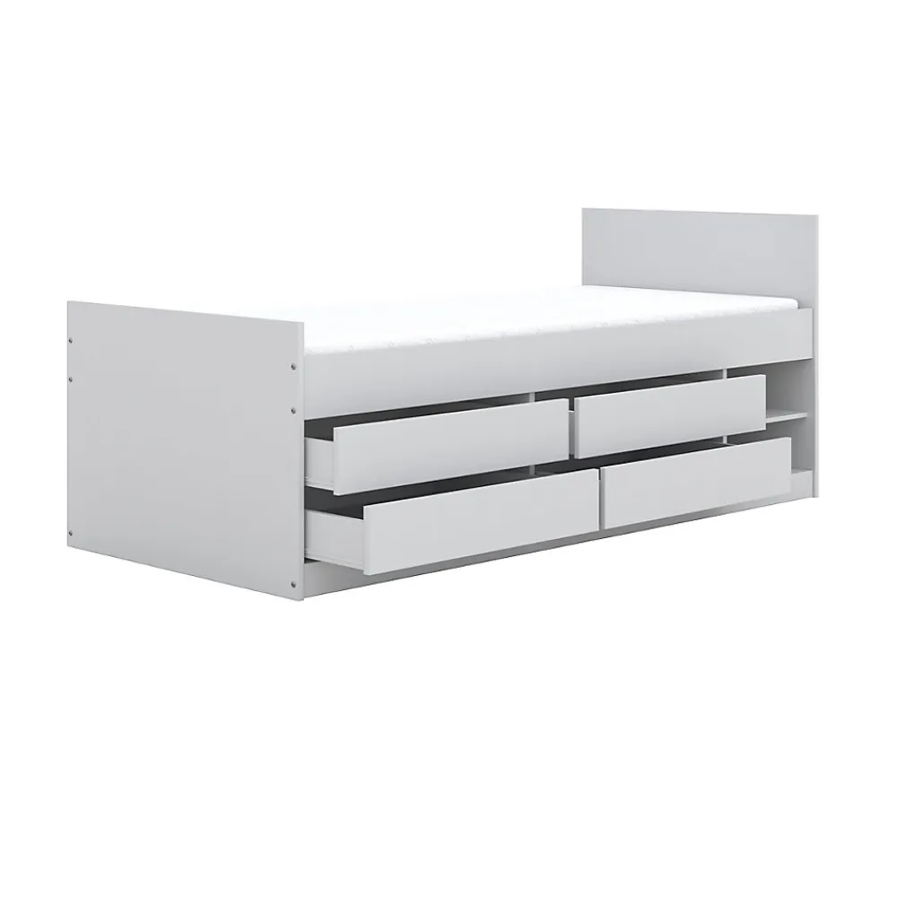 Lit 90x200 sommier et tiroirs inclus Kocot Kids Leon Blanc>Petits-Meubles Online