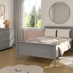 Petits-Meubles Lit 120x200 sommier inclus Bellamy Ines Gris*Enfant Lit Enfant