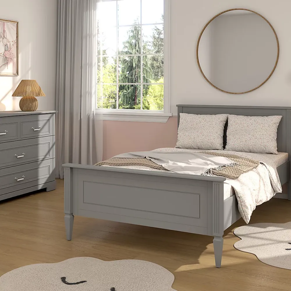 Petits-Meubles Lit 120x200 sommier inclus Bellamy Ines Gris*Enfant Lit Enfant