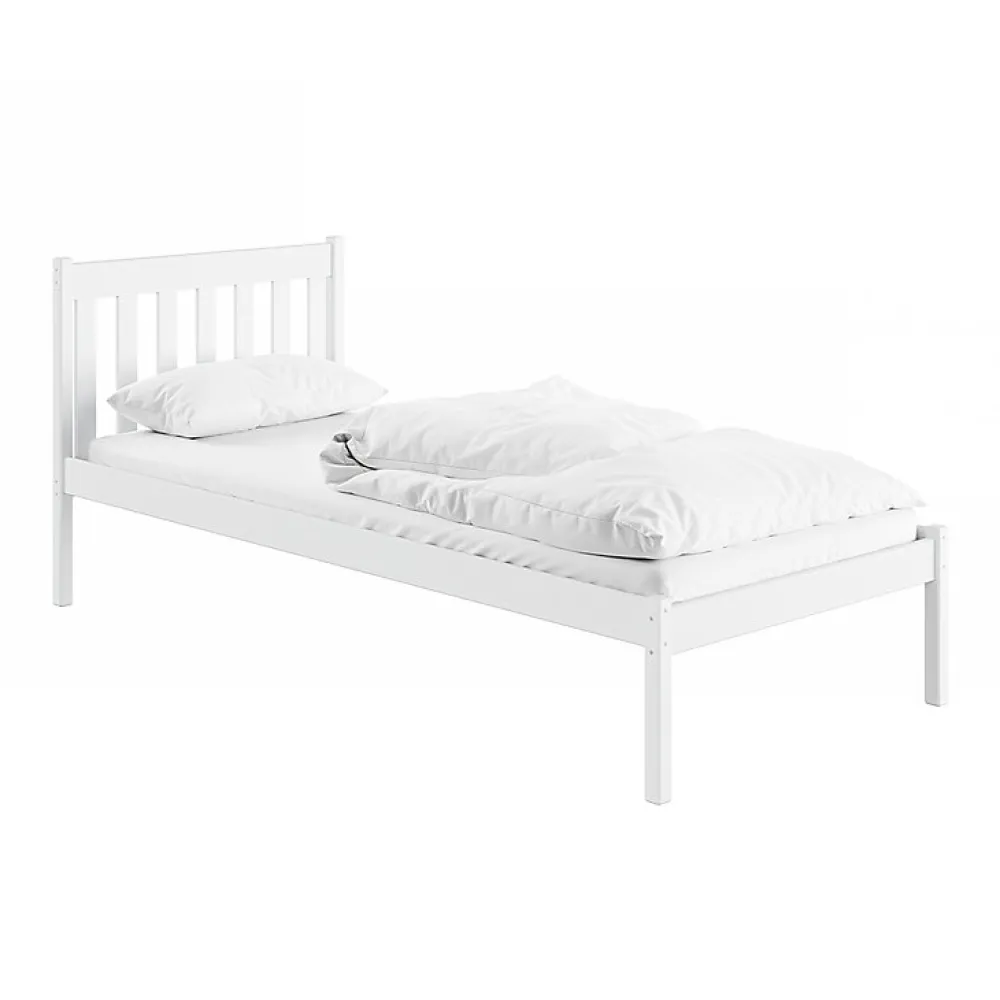 Lit 90x200 sommier inclus Marthe Blanc>Petits-Meubles Online