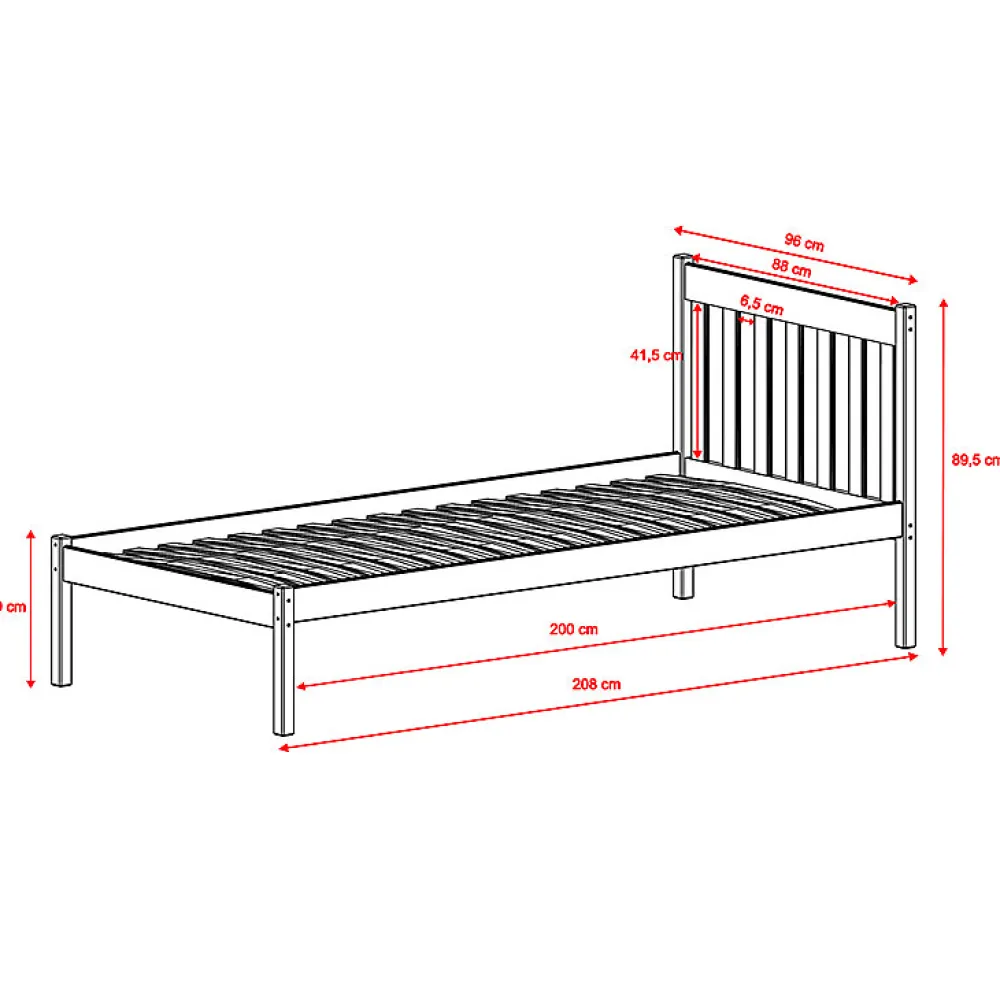 Lit 90x200 sommier inclus Marthe Blanc>Petits-Meubles Online