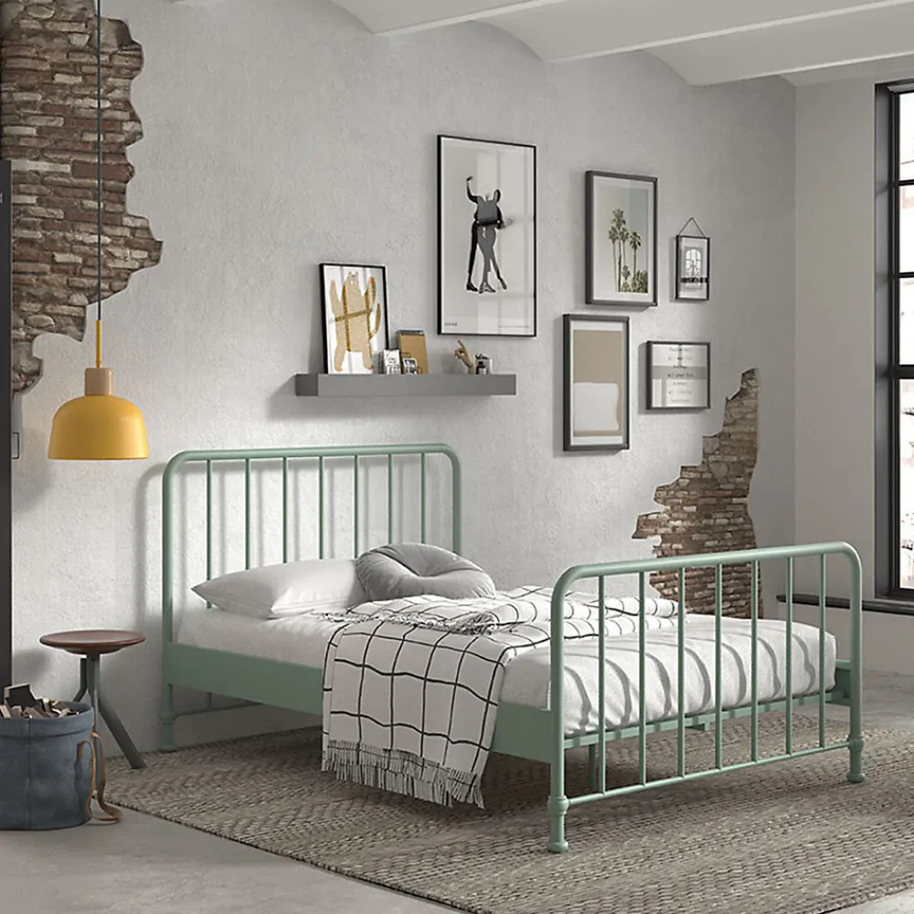 Lit 140x200 sommier inclus Vipack Bronxx Vert olive mat>Petits-Meubles Hot