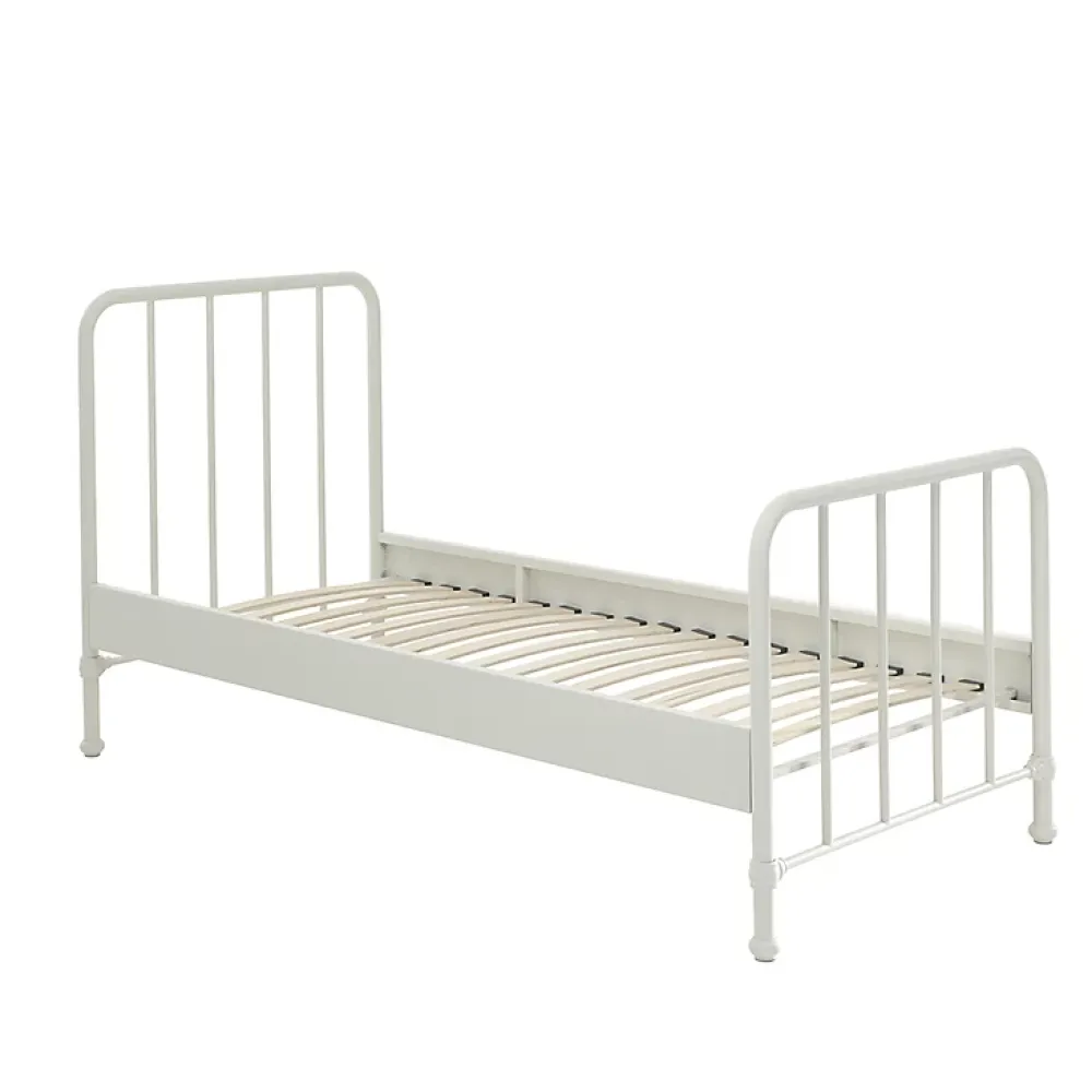 Petits-Meubles Lit 90x200 sommier inclus Vipack Bronxx Blanc mat*Enfant Lit Enfant