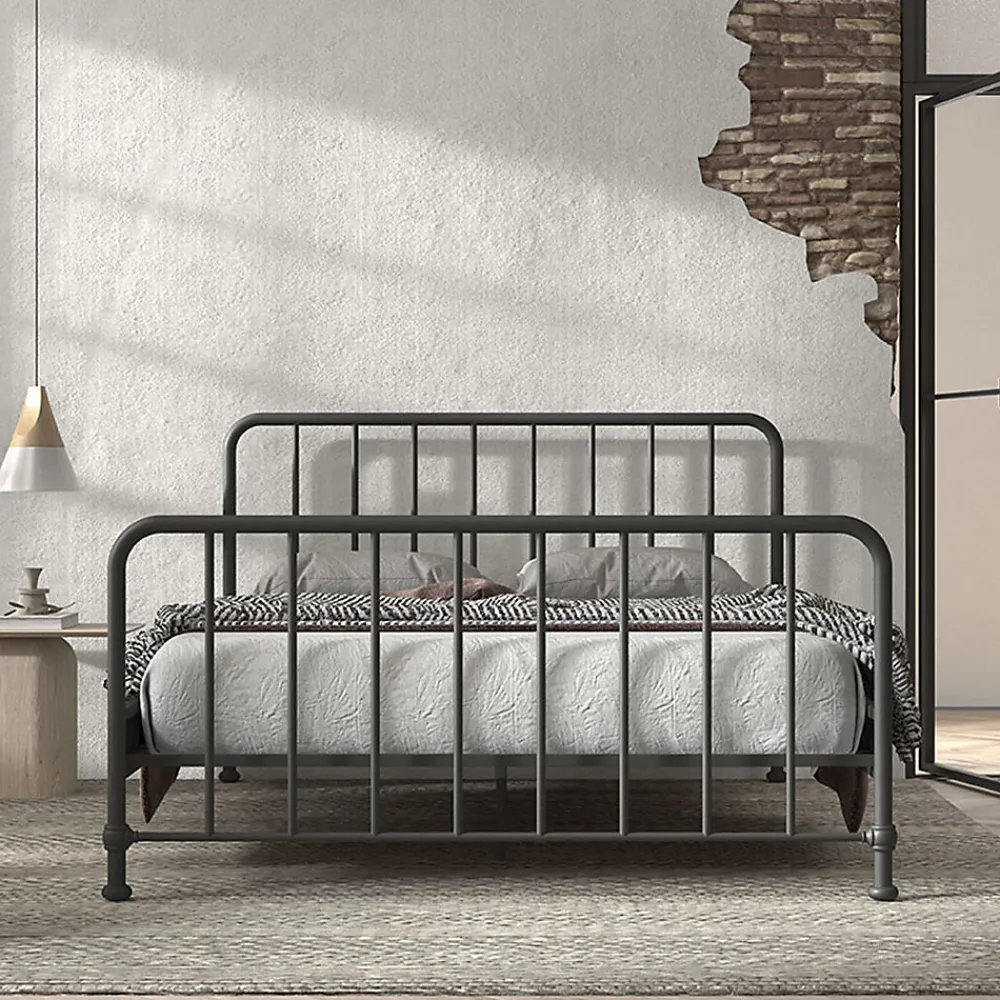 Lit 160x200 sommier inclus Vipack Bronxx Noir mat>Petits-Meubles New
