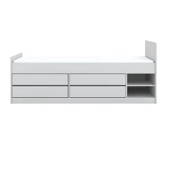 Lit 90x200 sommier matelas et tiroirs inclus Kocot Kids Leon Blanc><noscript><img width=