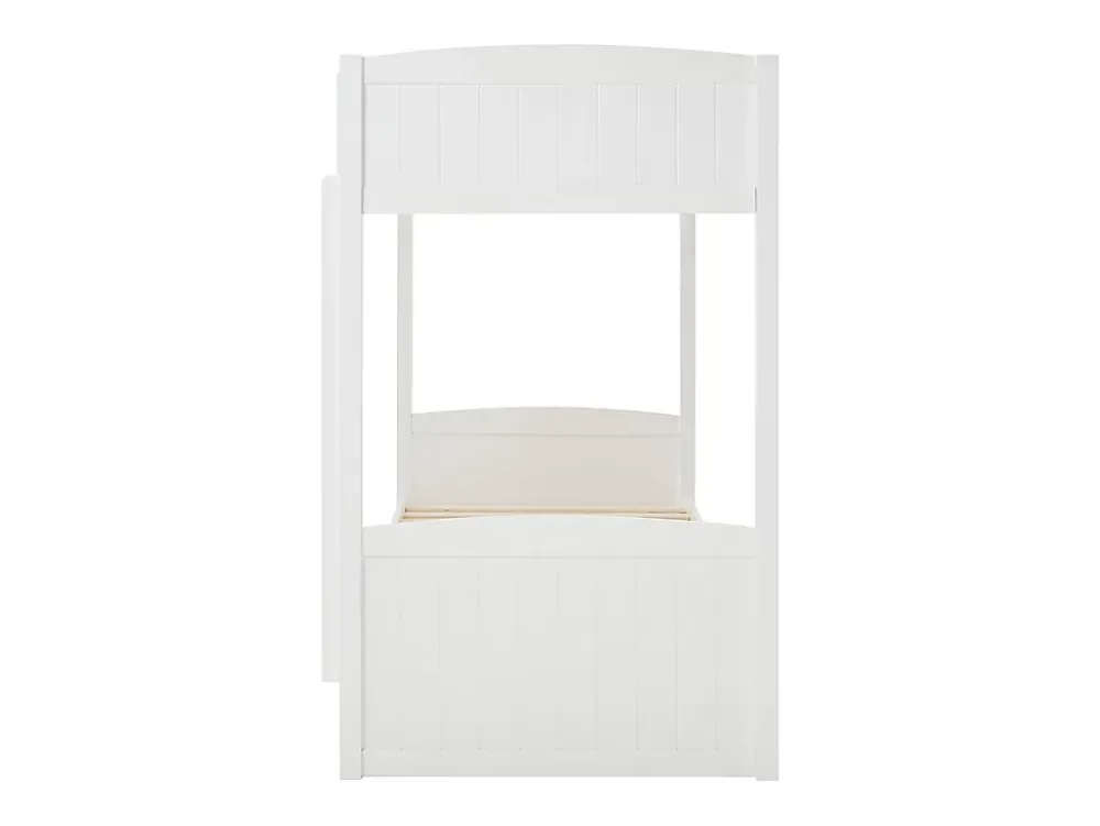 Vente-unique Lits superposés 2 x 90 x 200 cm - 2 tiroirs - Pin et MDF - Blanc + Matelas - LIMODARA* Lit Avec Rangement