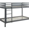 Vente-unique Lits superposés ANICET II - 2 x 90 x 190cm - Pin Massif - Gris + matelas*Enfant Lit Enfant