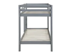 Vente-unique Lits superposés ANICET II - 2 x 90 x 190cm - Pin Massif - Gris + matelas*Enfant Lit Enfant